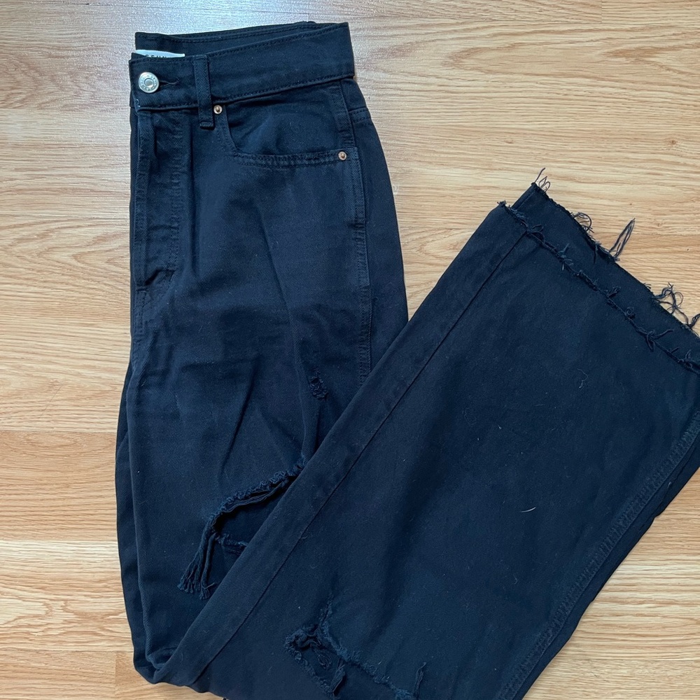Black super Distressed baggy Jeans